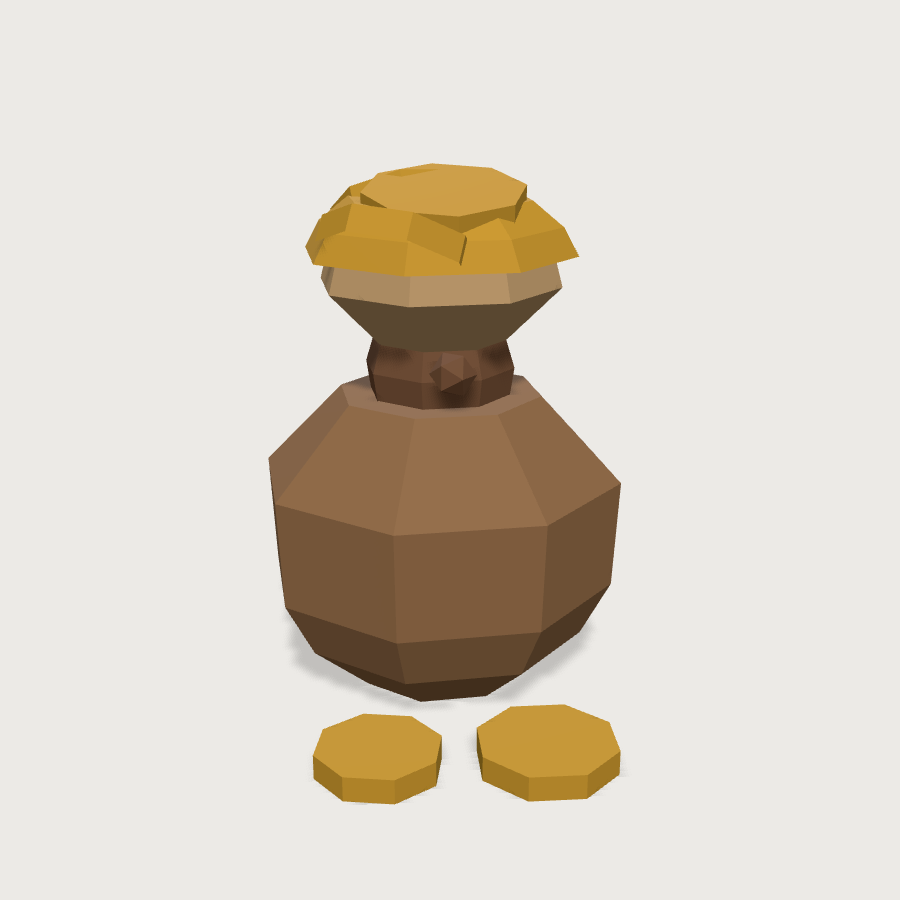 Coin Pouch low-poly 3D model