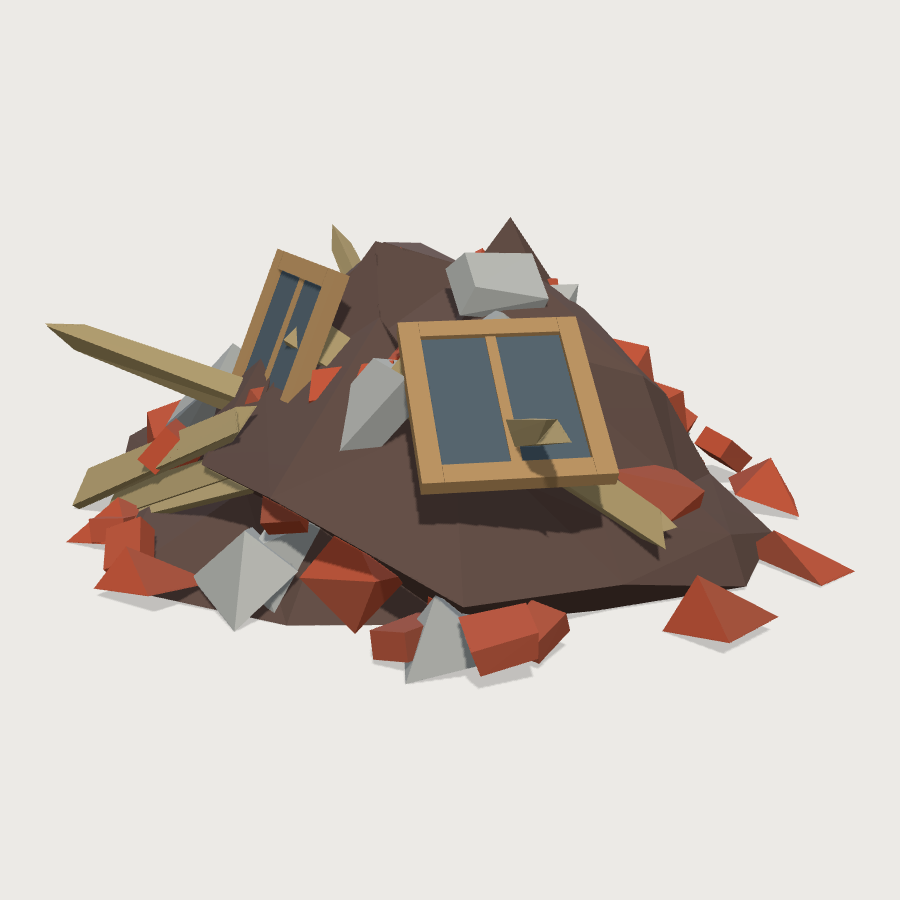 Collapse Rubble Mound low-poly 3D model