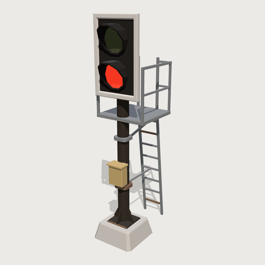 Colour-Light Signal low-poly 3D model