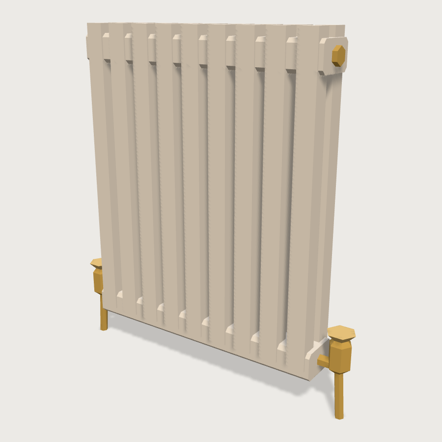Column Radiator low-poly 3D model