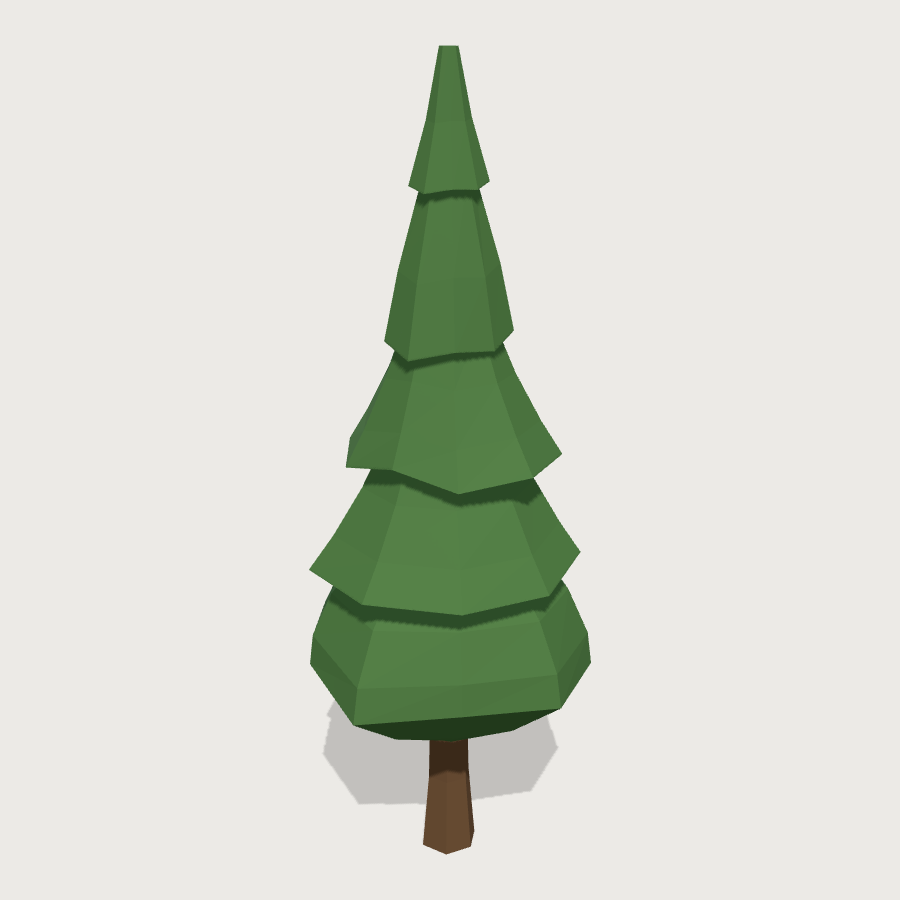 Columnar Evergreen Shrub low-poly 3D model