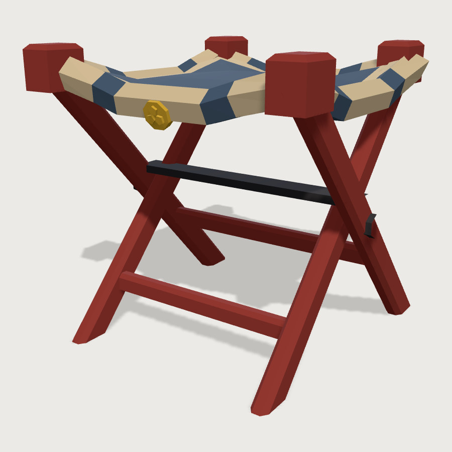 Commander's Camp Stool low-poly 3D model