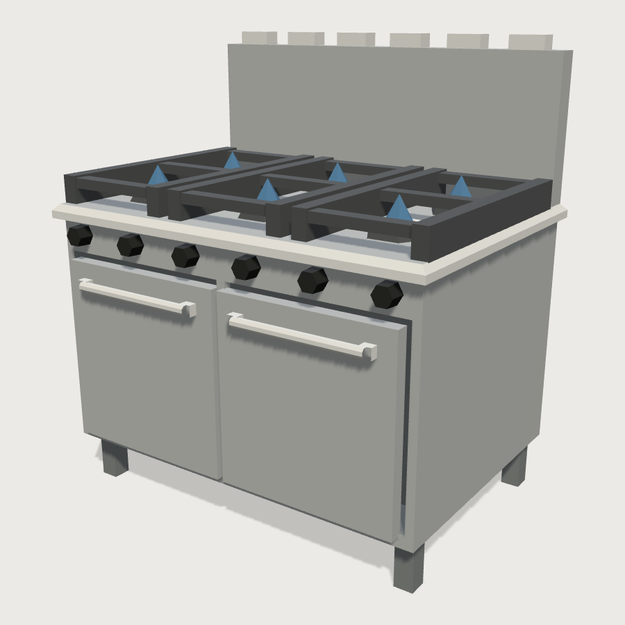 Commercial Range low-poly 3D model