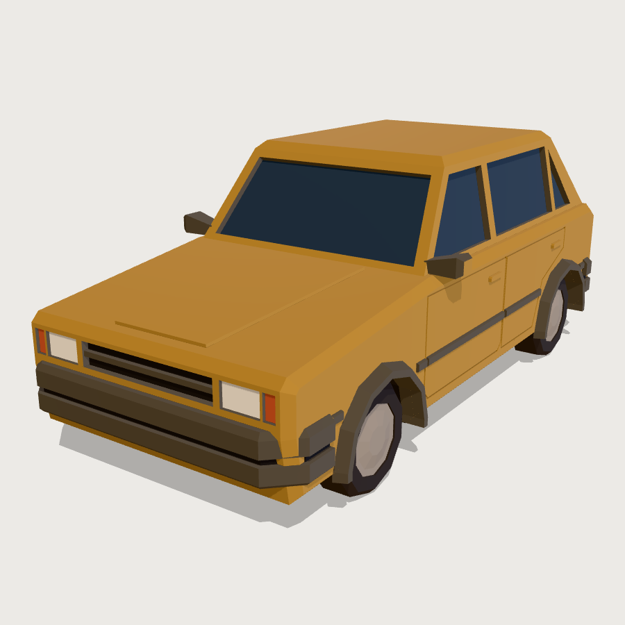 Compact Hatchback low-poly 3D model