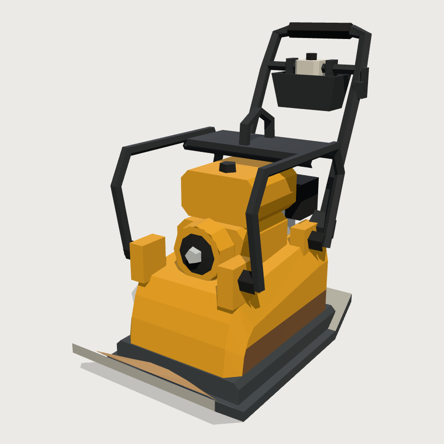 Compactor Plate low-poly 3D model