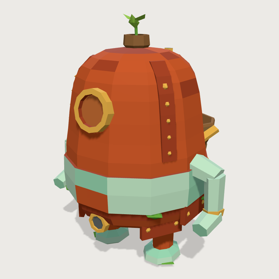 Companion bot low-poly 3D model