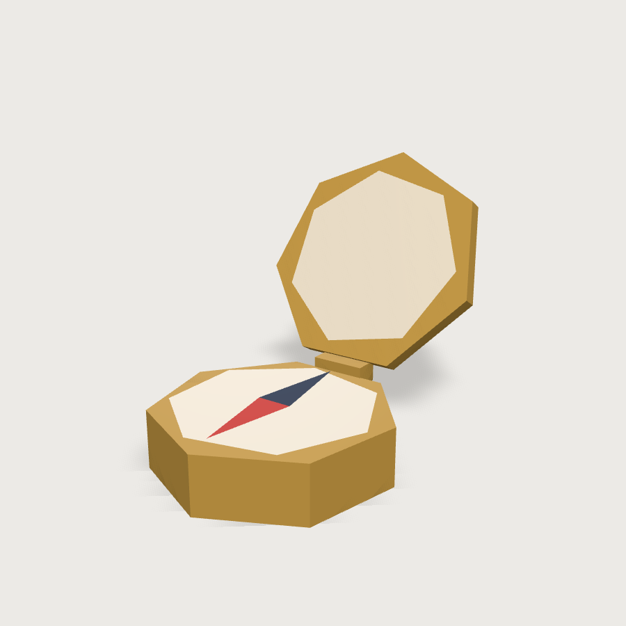 Compass low-poly 3D model