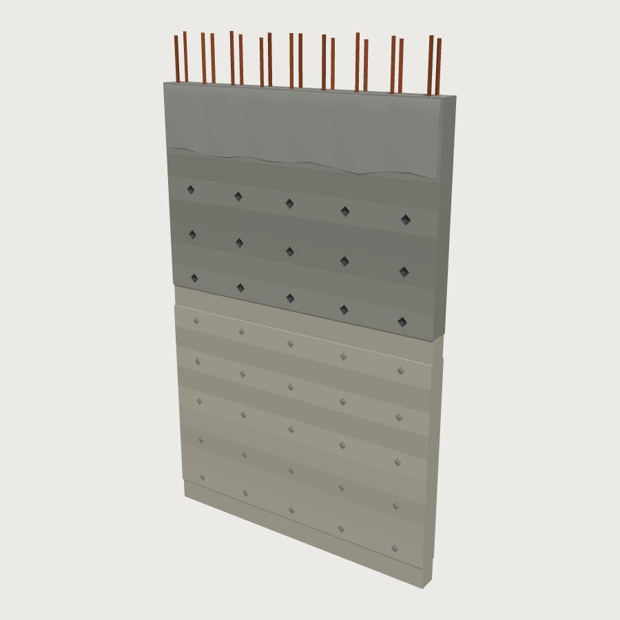 Concrete Core Section low-poly 3D model