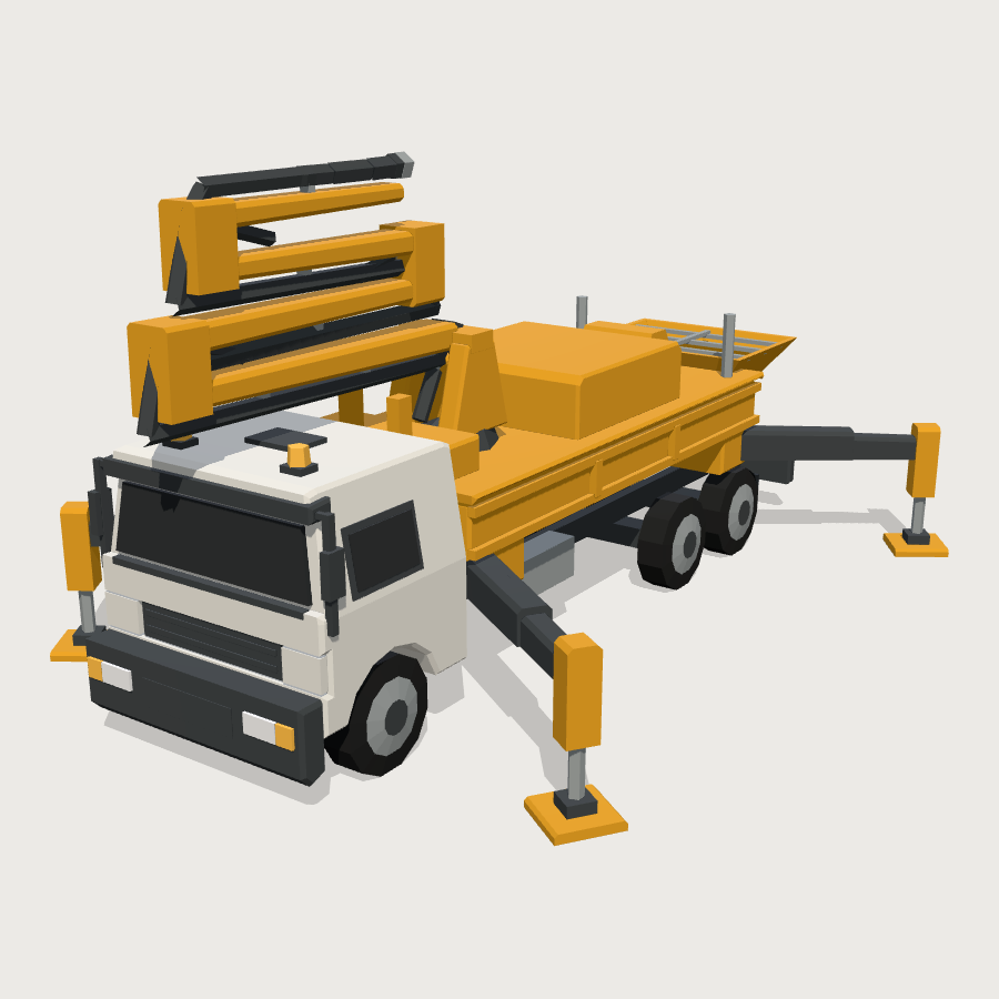 Concrete Pump low-poly 3D model