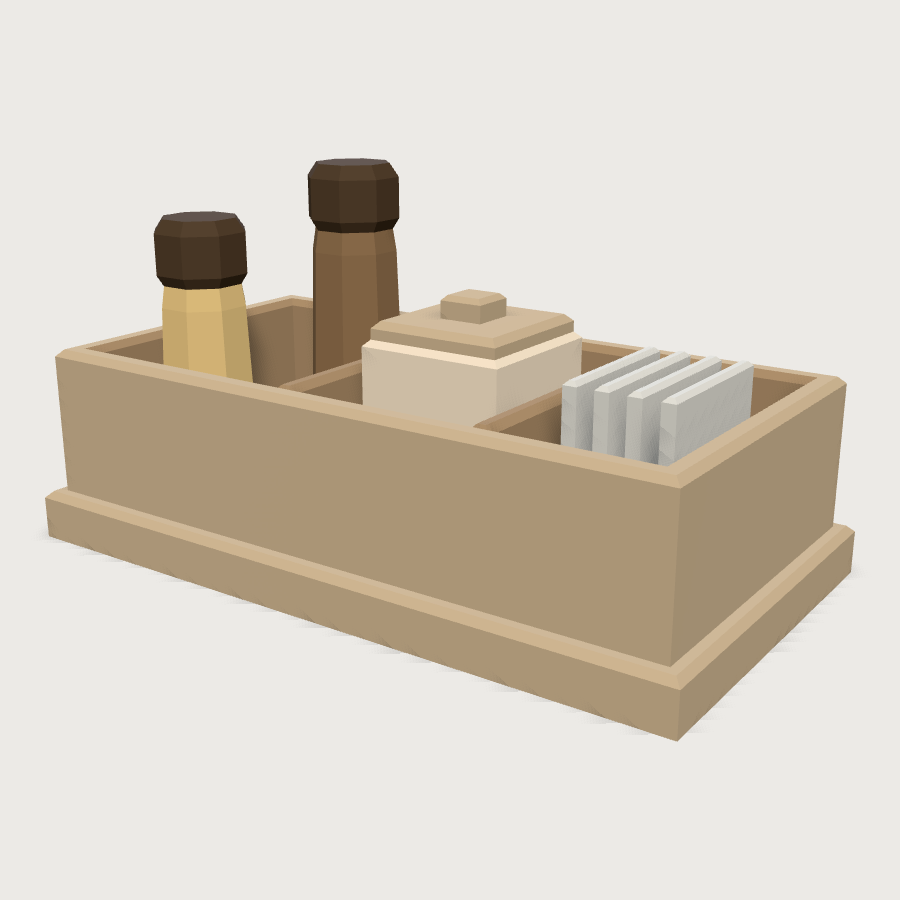 Condiment Caddy low-poly 3D model
