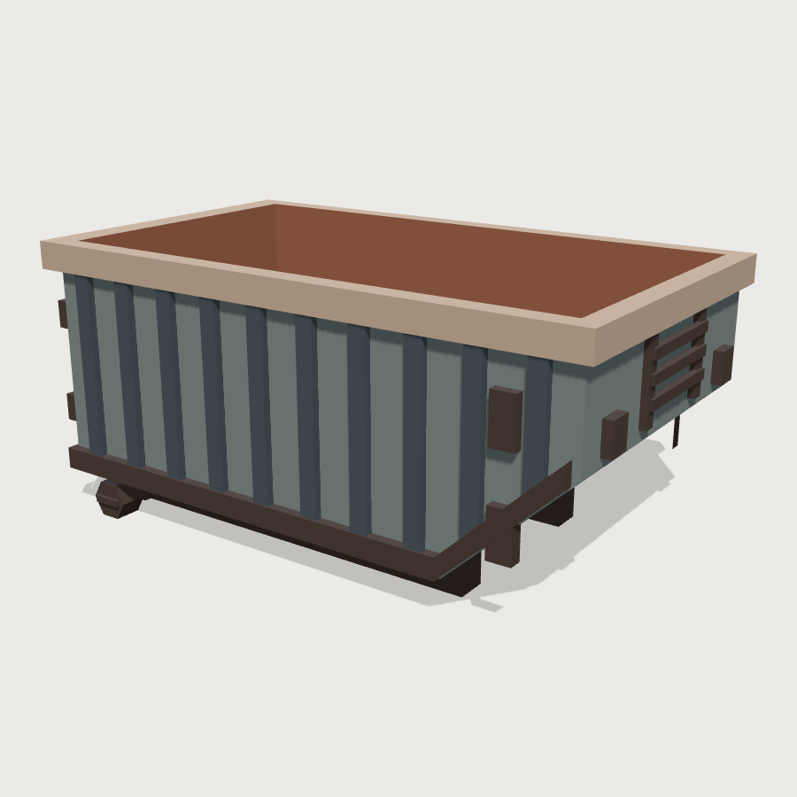 Construction Dumpster low-poly 3D model