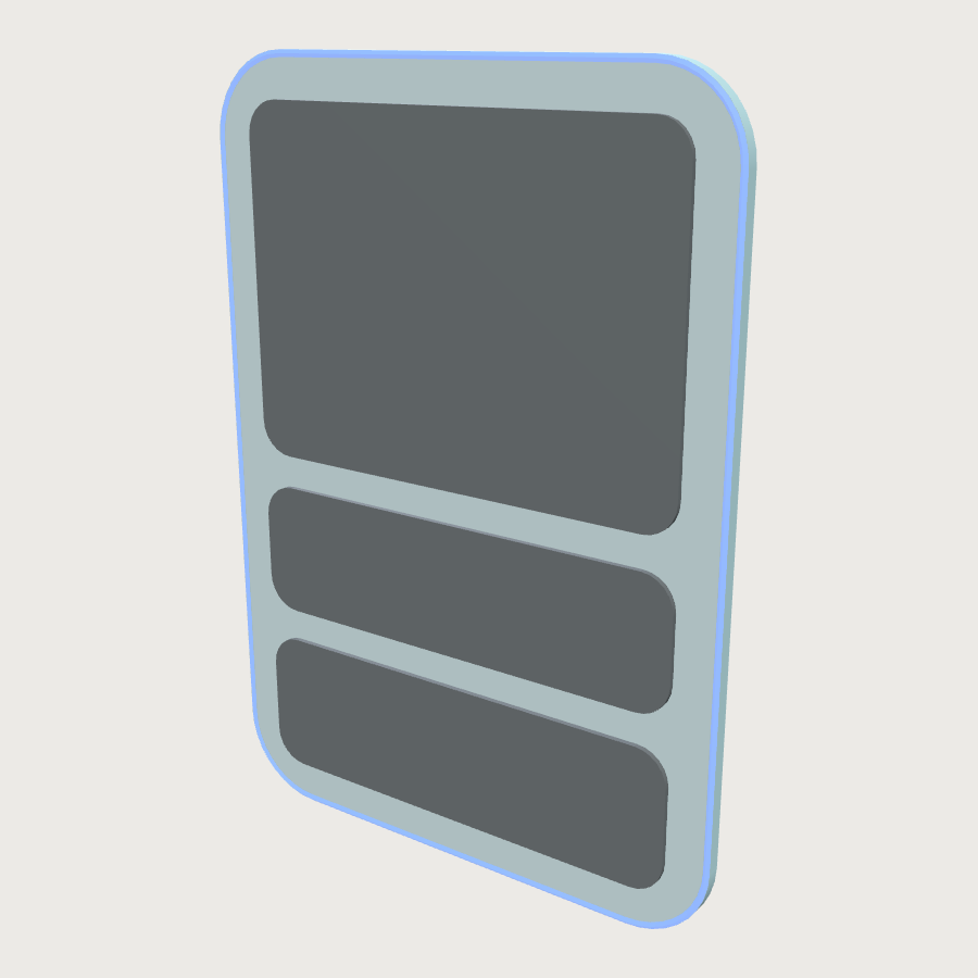 Content Card low-poly 3D model