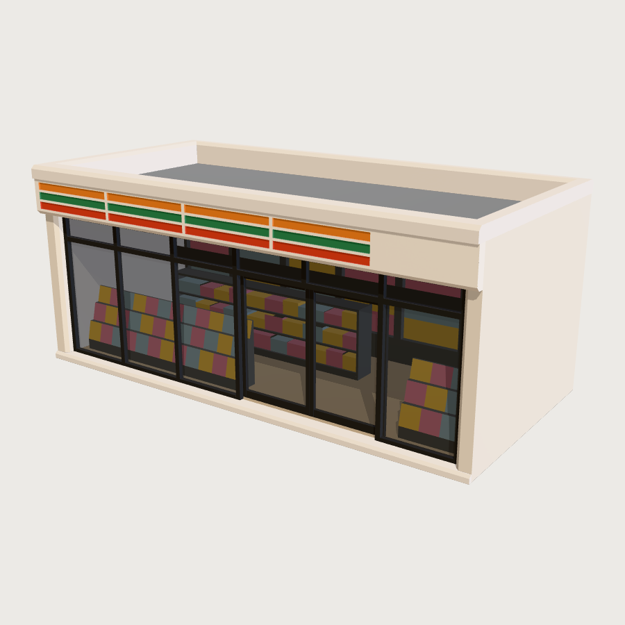 Convenience Store low-poly 3D model