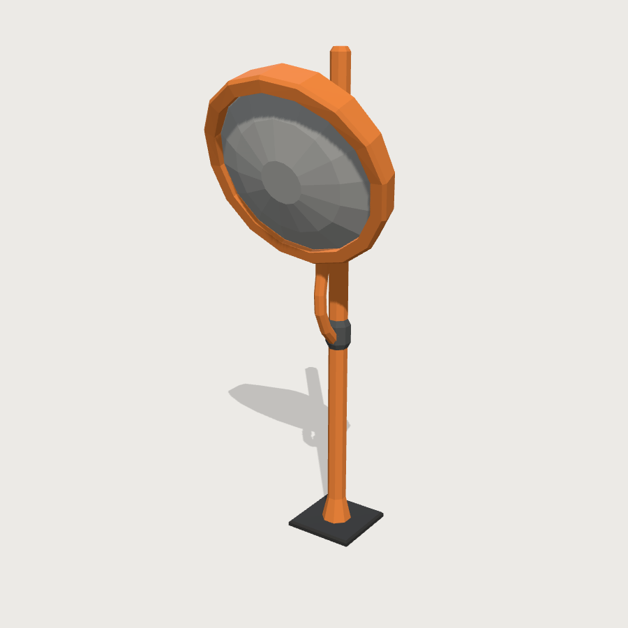 Convex Traffic Mirror low-poly 3D model