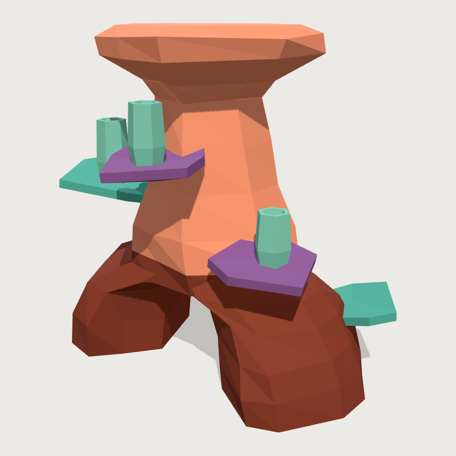 Coral Bommie low-poly 3D model