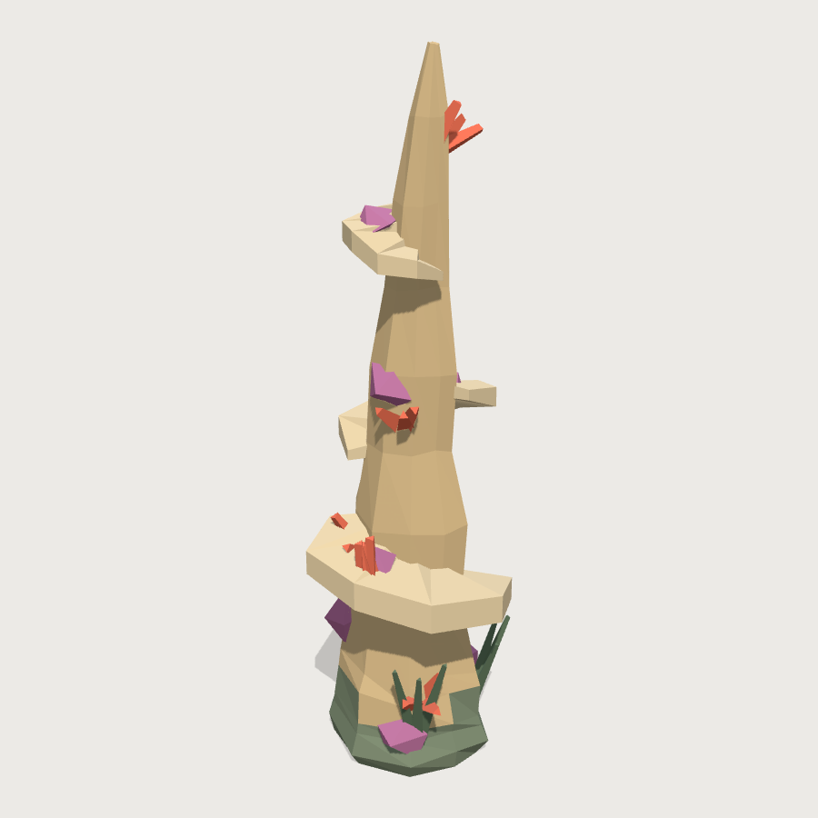 Coral Pinnacle low-poly 3D model