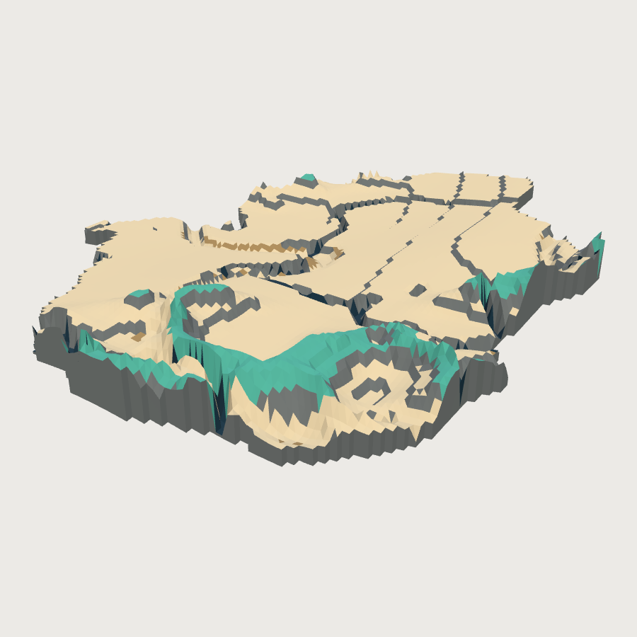 Coral Reef Terrain low-poly 3D model