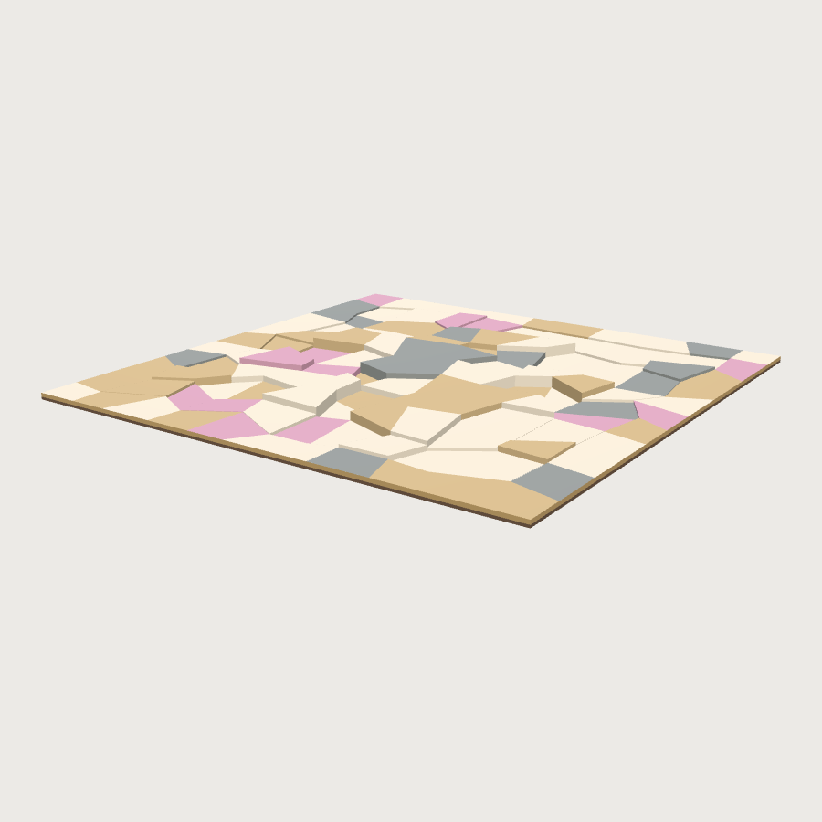 Coral Rubble Seabed Tile low-poly 3D model