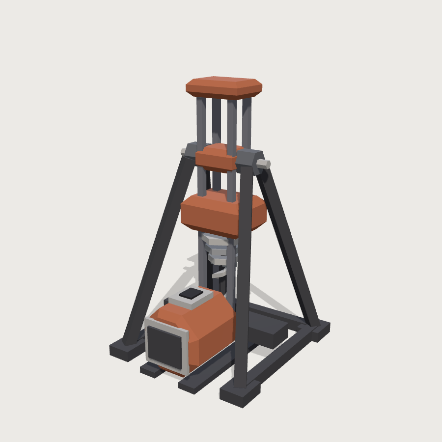 Core Drill Rig low-poly 3D model