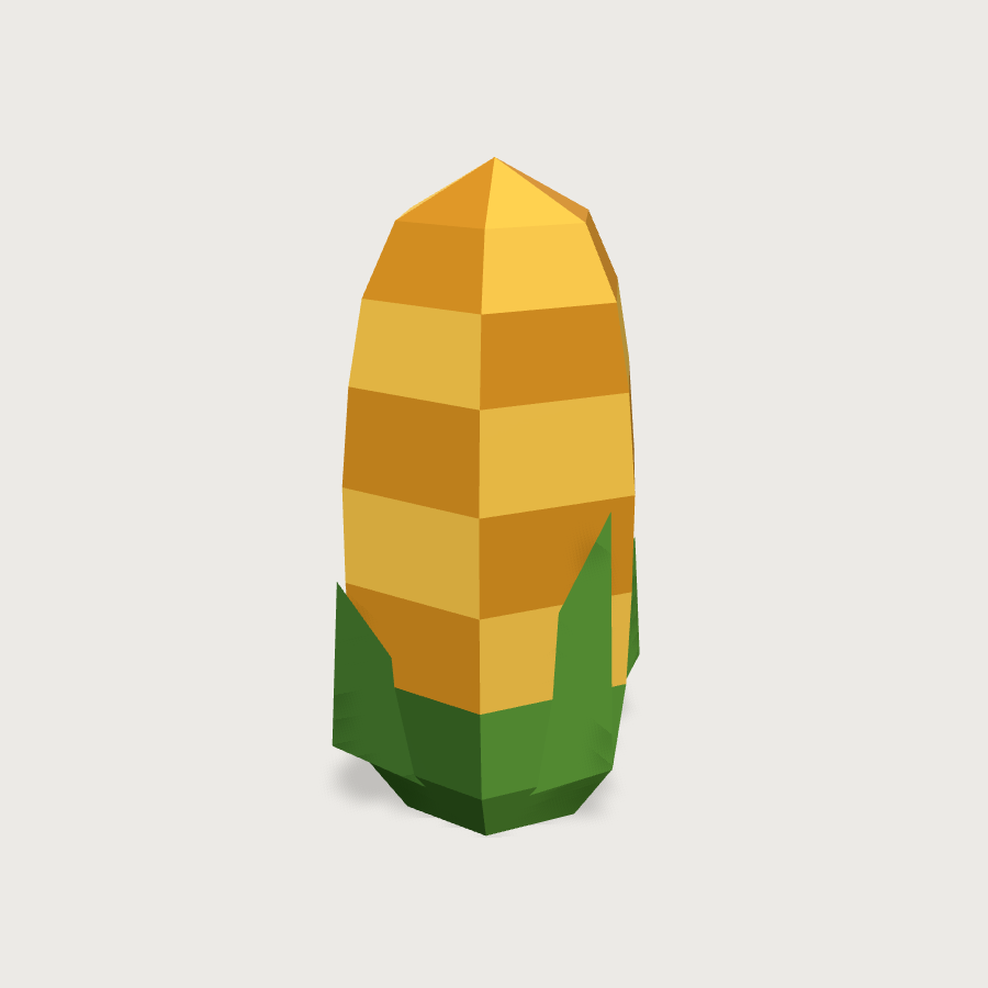 Corn Cob low-poly 3D model