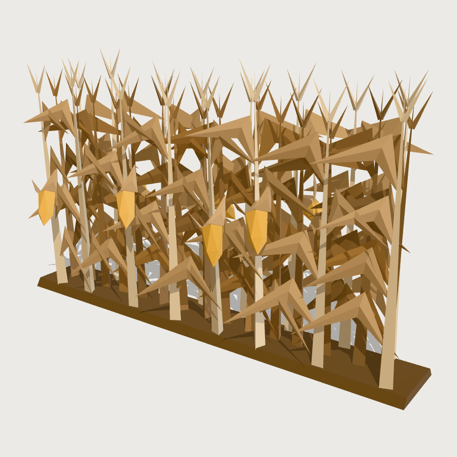Corn Maze Wall Run low-poly 3D model