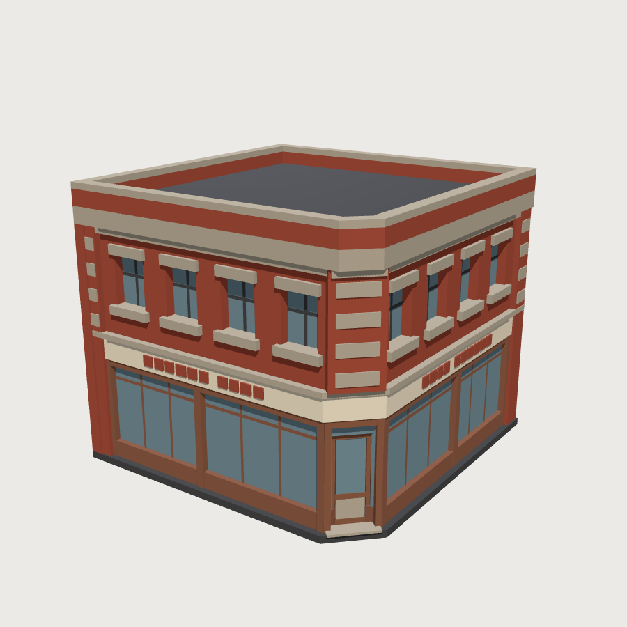 Corner Shop low-poly 3D model