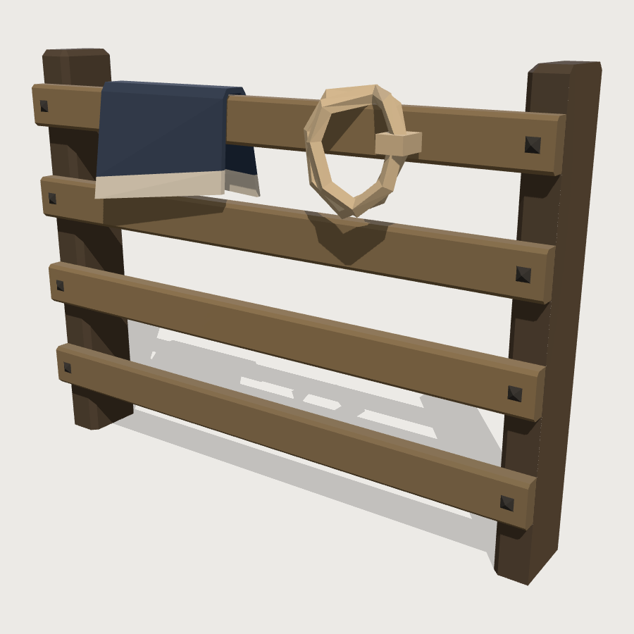 Corral Fence Run low-poly 3D model
