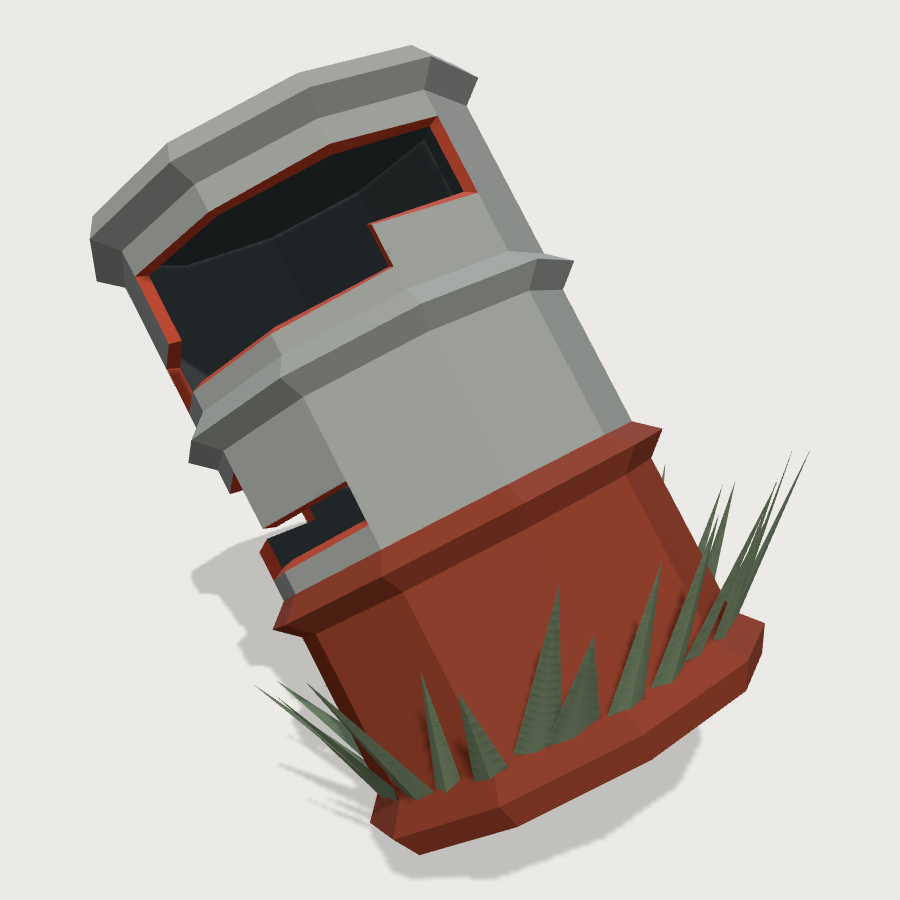Corroded Drum low-poly 3D model