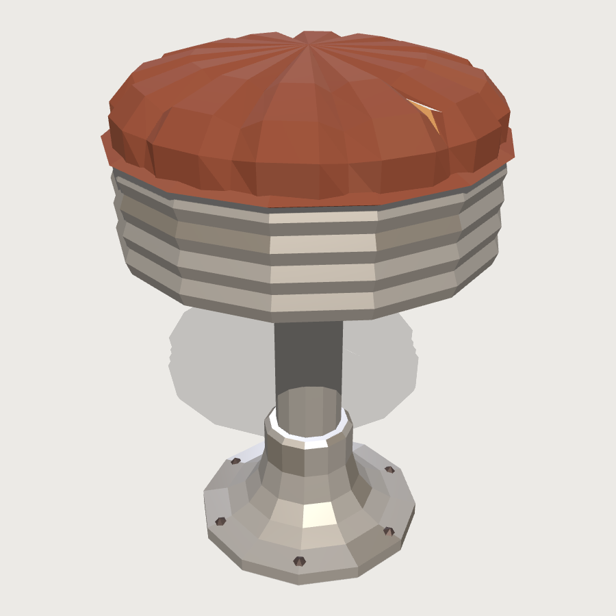 Counter Stool low-poly 3D model