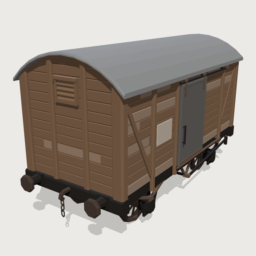Covered Goods Van low-poly 3D model