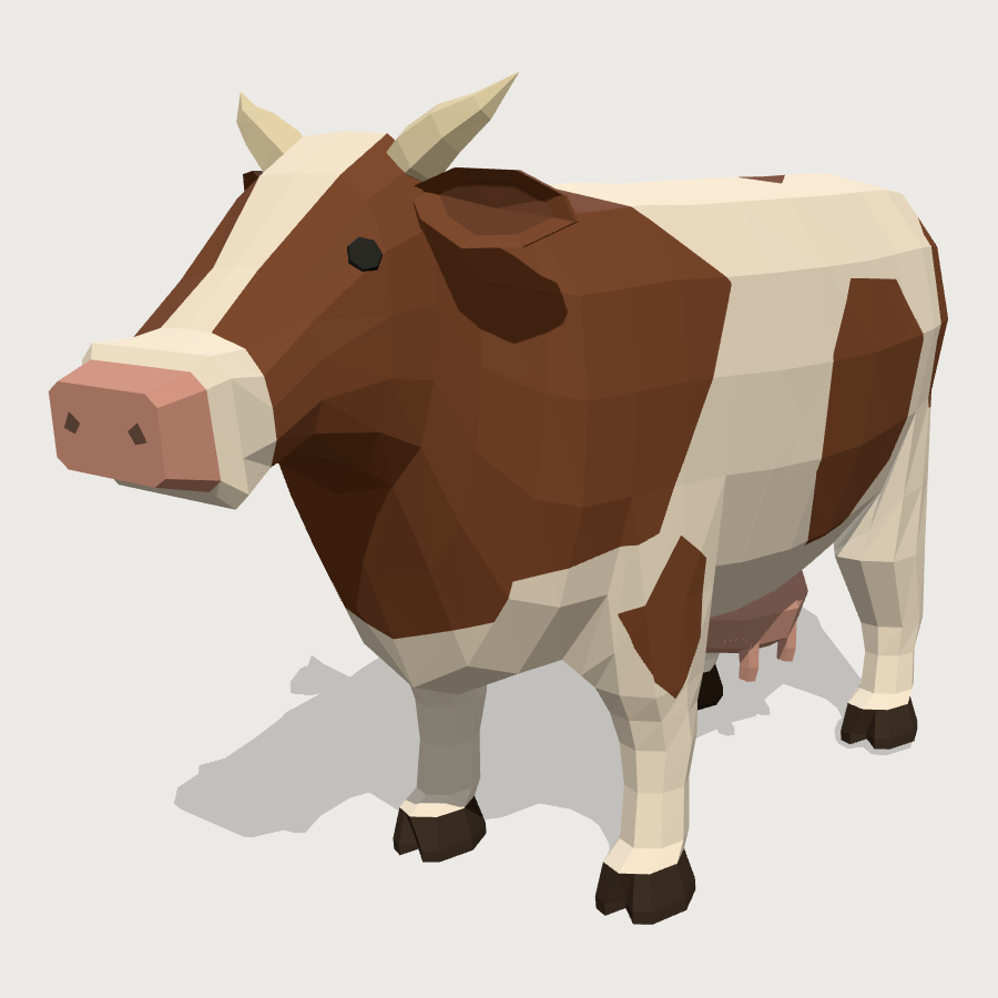 Cow low-poly 3D model