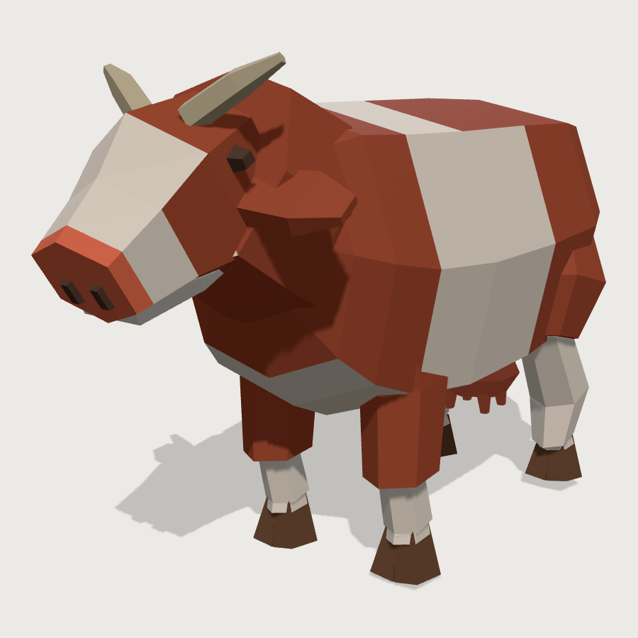 Cow low-poly 3D model