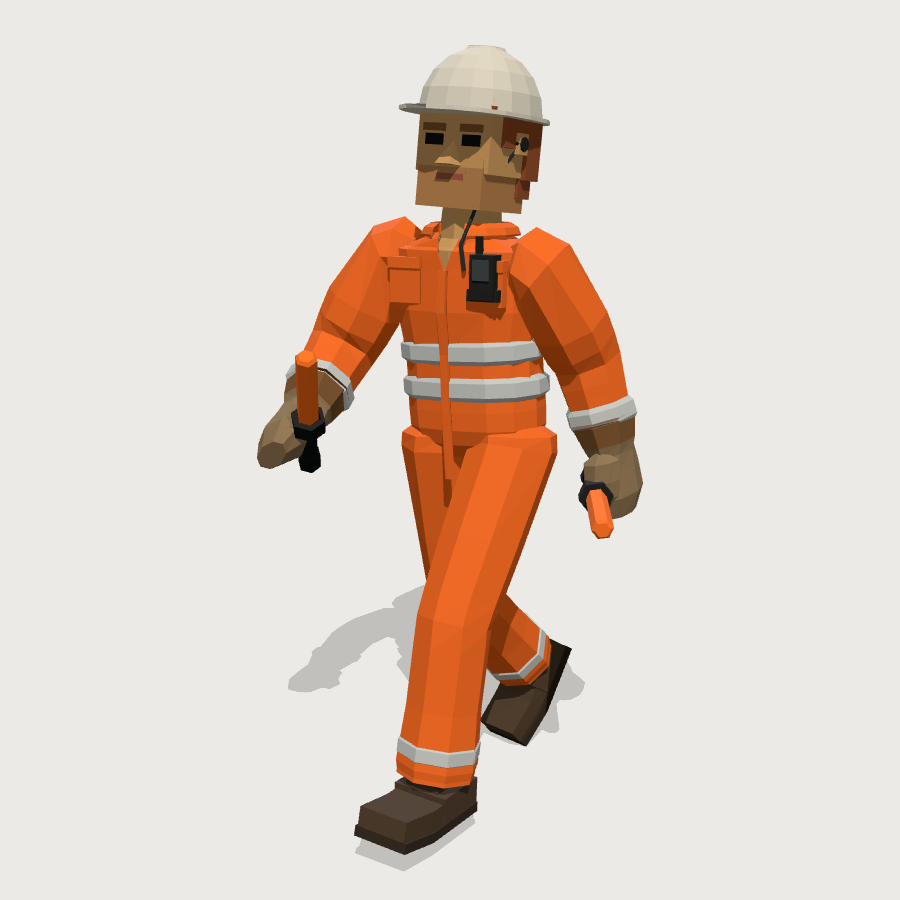 Crane Banksman low-poly 3D model
