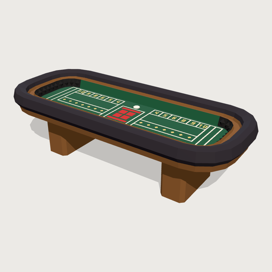 Craps Table low-poly 3D model