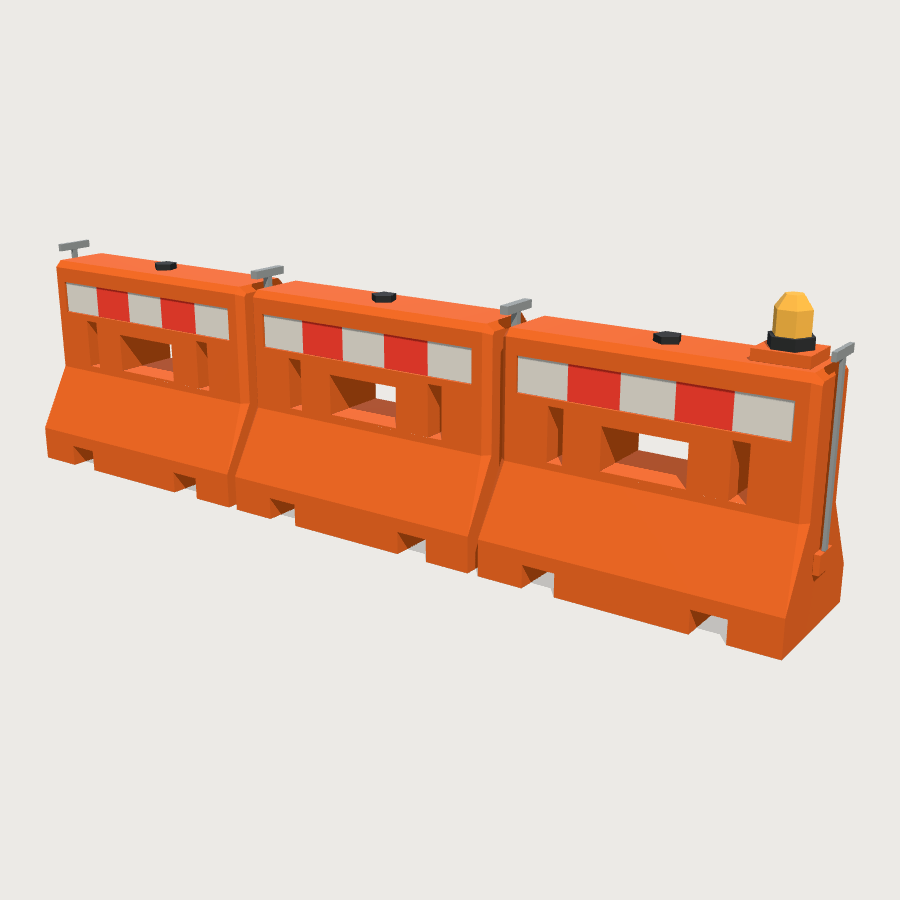 Crash Barrier Run low-poly 3D model