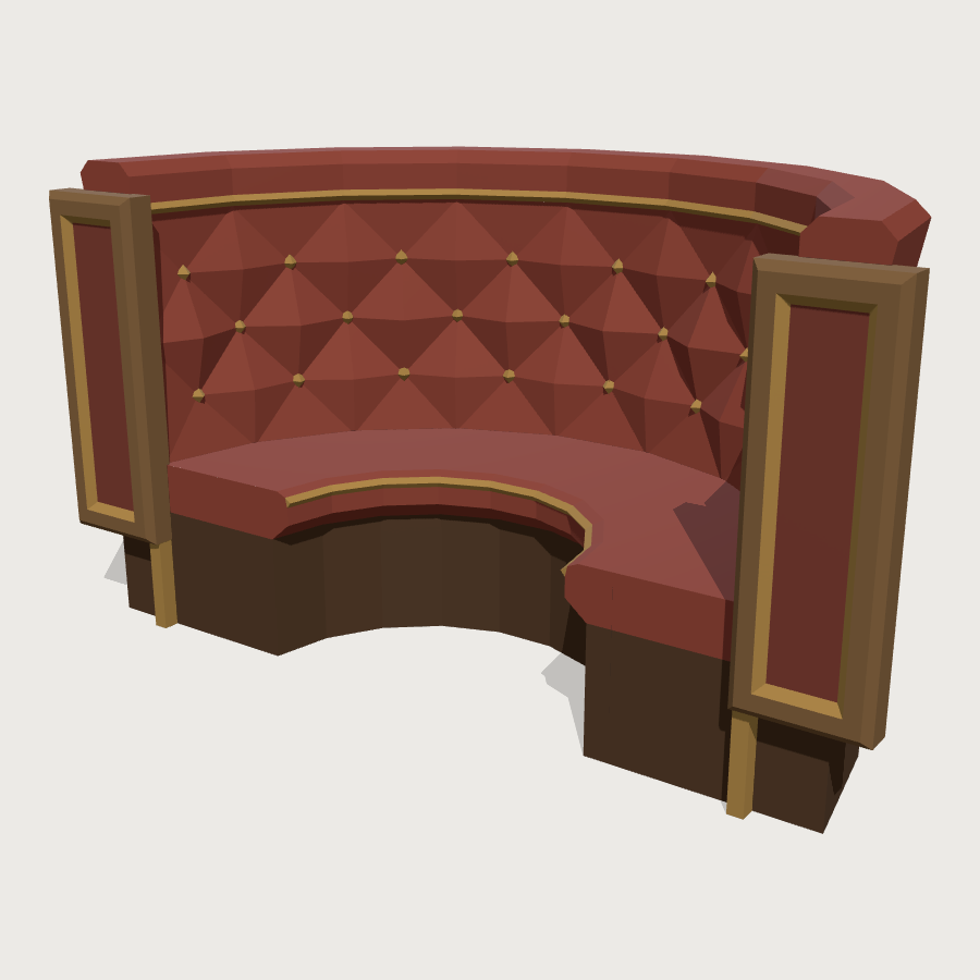 Crescent Velvet Booth low-poly 3D model