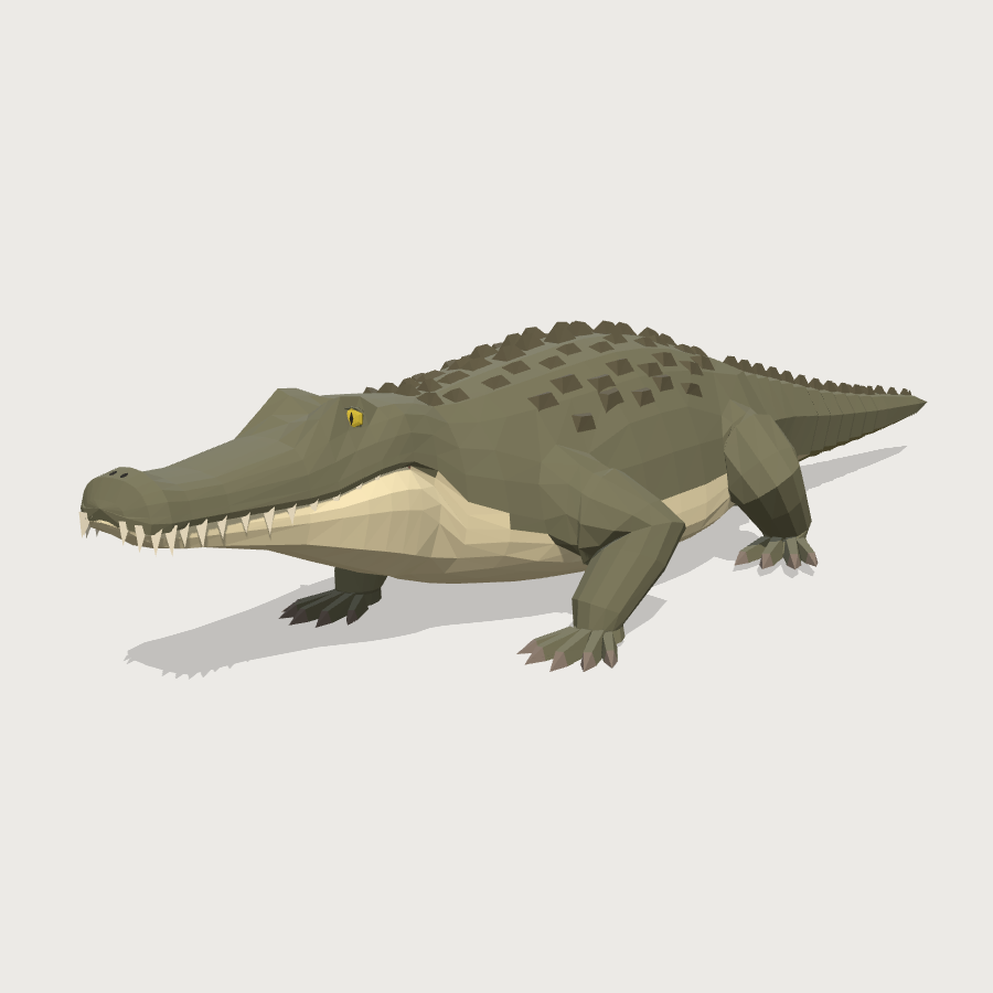 Crocodile low-poly 3D model