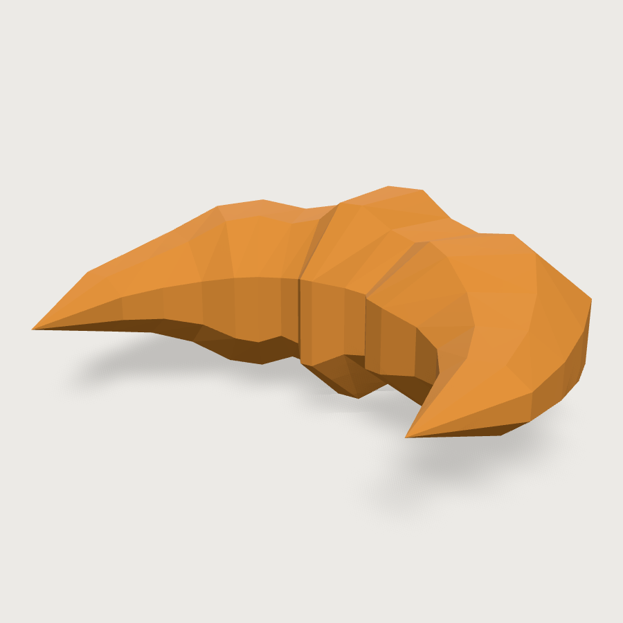 Croissant low-poly 3D model