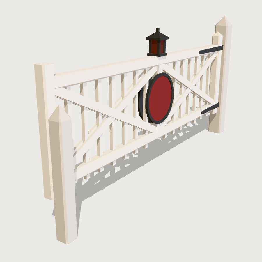 Crossing Gate low-poly 3D model