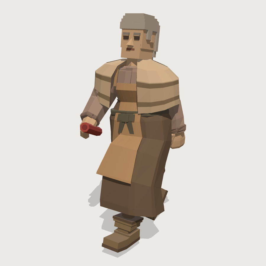 Crossing Keeper low-poly 3D model