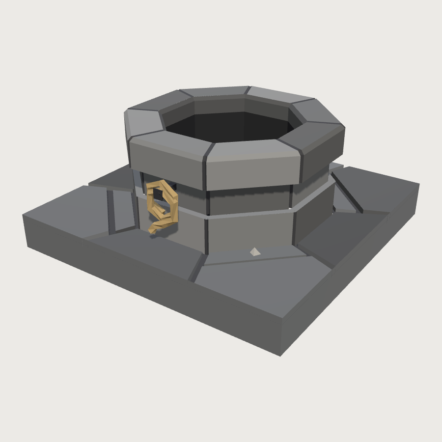 Crypt Well Head low-poly 3D model
