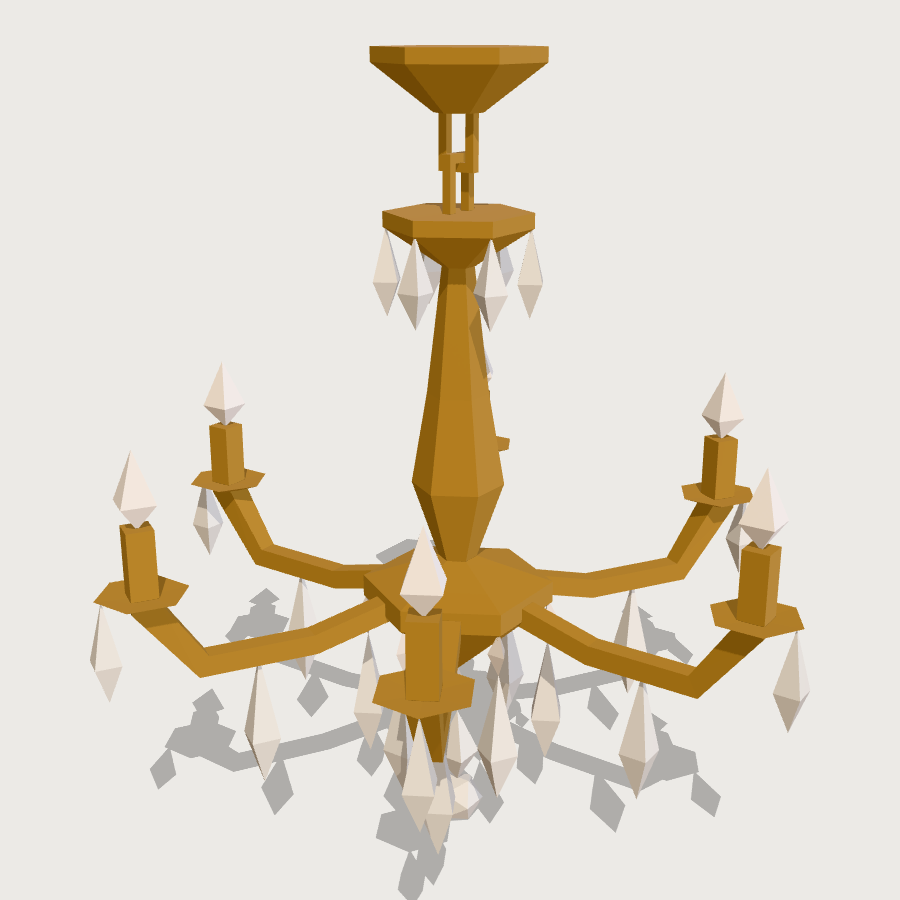 Crystal Chandelier low-poly 3D model