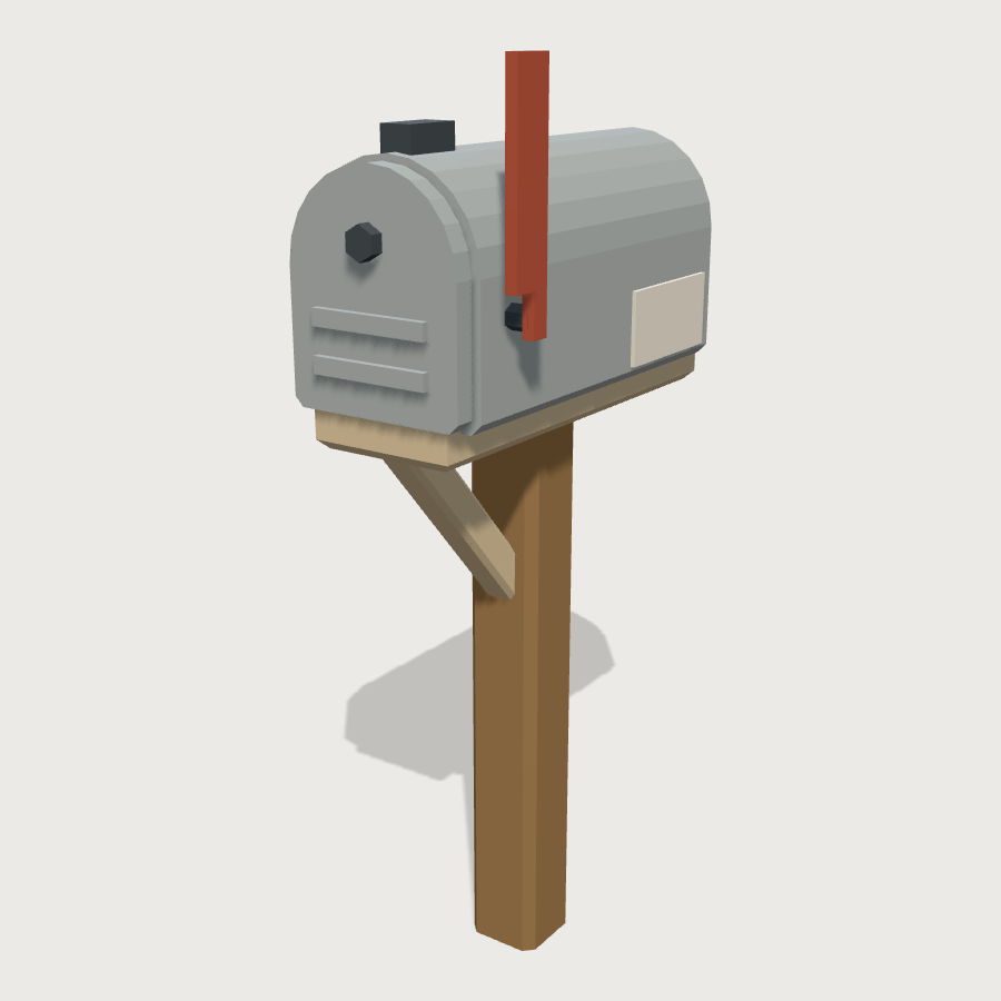 Curbside Mailbox low-poly 3D model