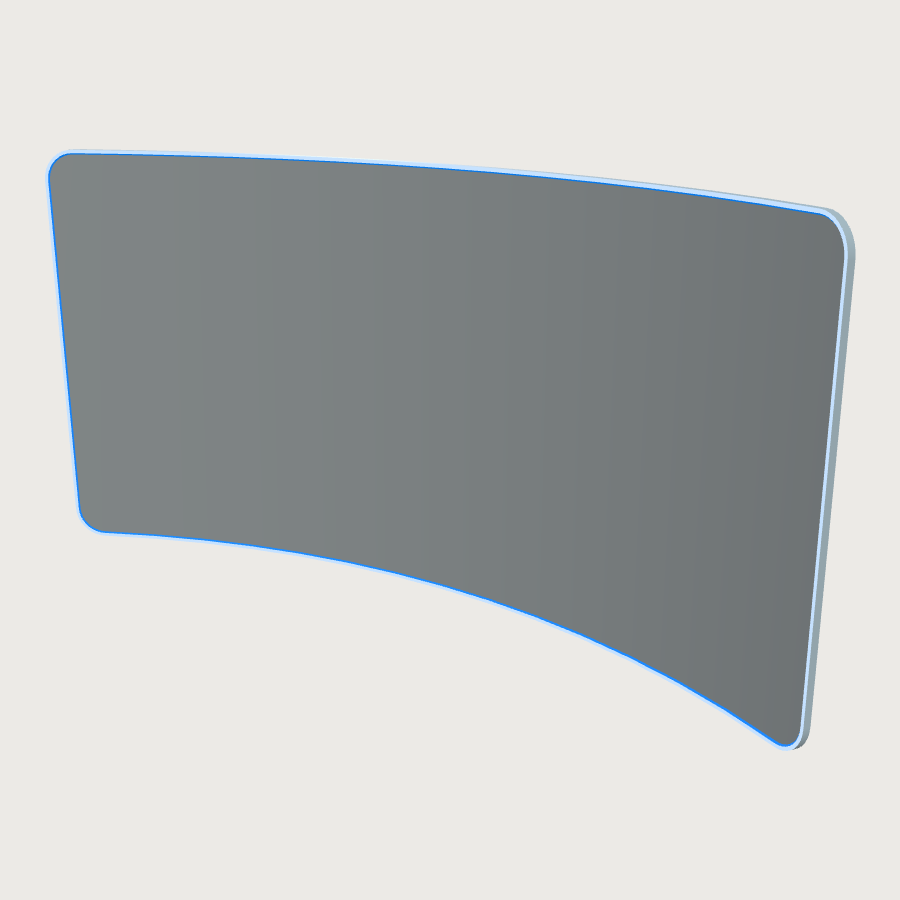 Curved Panel low-poly 3D model