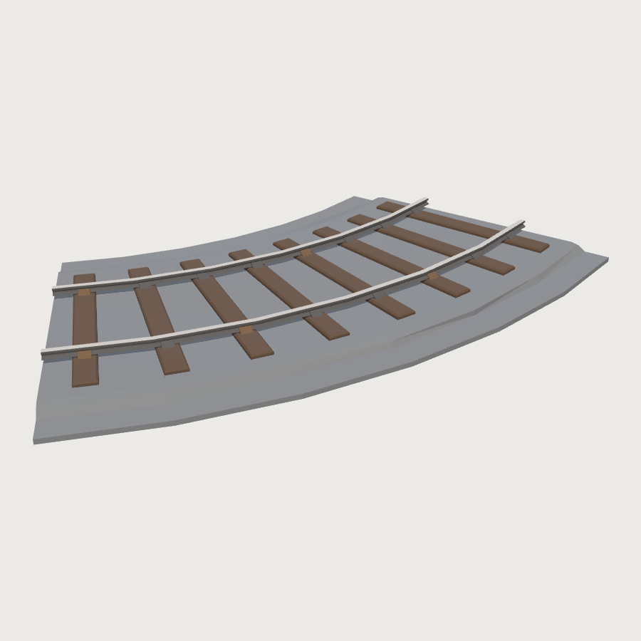 Curved Track low-poly 3D model