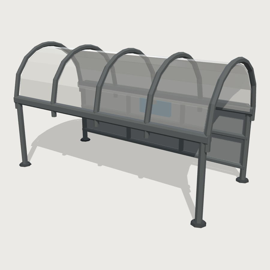 Cycle Shelter low-poly 3D model