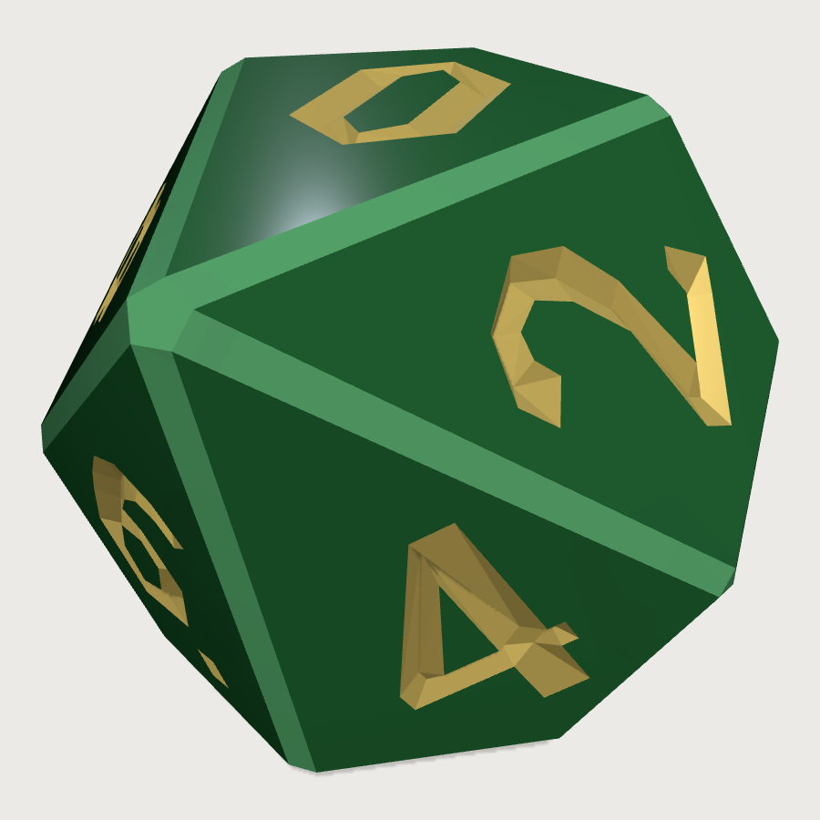 d10 Ten-Sided Die low-poly 3D model