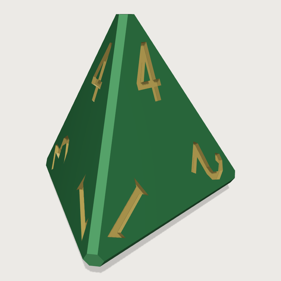 d4 Pyramid Die low-poly 3D model
