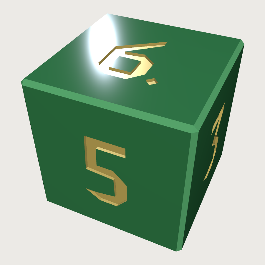 d6 Numeral Die low-poly 3D model