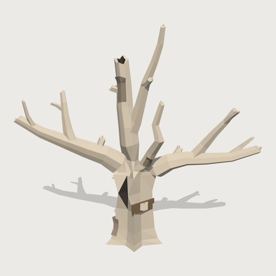 Dead Cottonwood low-poly 3D model